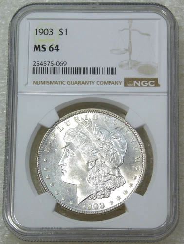 1903 Morgan Silver Dollar NGC MS64 Frosty White PQ New Holder #Q331