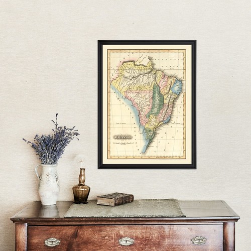 Old Map of Brazil 1823 - Vintage Brazil Art Wall Decor - Picture 4 of 29
