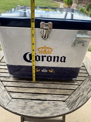 Corona Cooler Metal 24 Can Capacity w/ Carry Handle And Bottle Opener 12.5x12x14 - Picture 2 of 9