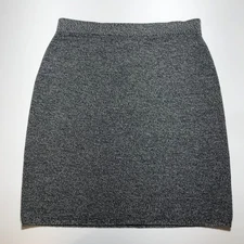 W by Worth Womens Small Kit Straight Sweater Skirt in Gray 100% Wool Pull On