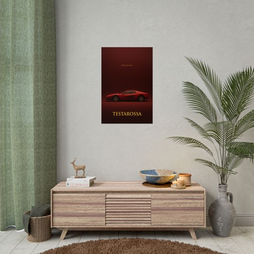 Ferrari Testarossa Poster - Retro italienischer Supercar Wandbilddruck 80er Ikone Deko - Bild 6 von 30