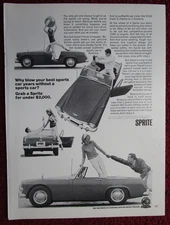 1966 AUSTIN HEALY SPRITE Convertible Sports Car Print Ad ~ Grab For Under $2000
