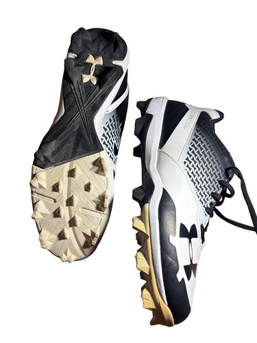 Size 9 - Under Armour C- RM Low Black White Baseball - Picture 5 of 16