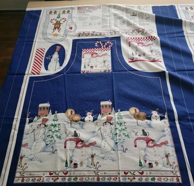 Peppermint Hill Apron, Oven Mitt, & Towel Fabric Panel Daisy Kingdom 1997