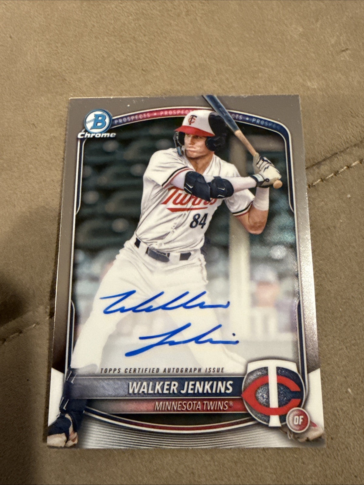 2025 Bowman Walker Jenkins Chrome Prospect Base Auto CPA-WJ Minnesota Twins
