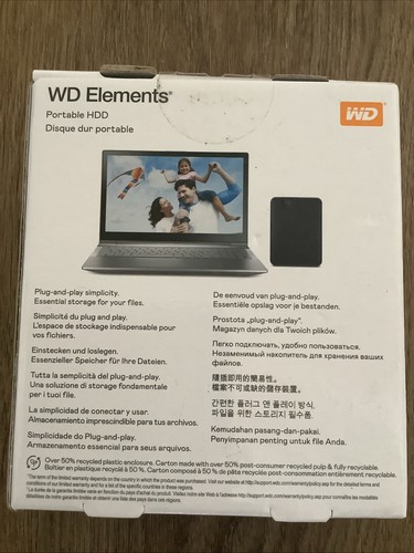 WD Elements - 6 To - Disque dur portable - WDBHJS0060BBK-WESN. Neuf scellé en usine - Photo 2/4
