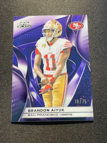 2025 Topps Chrome Black Brandon Aiyuk 70/75 Purple Mini-Diamond #90 PI08