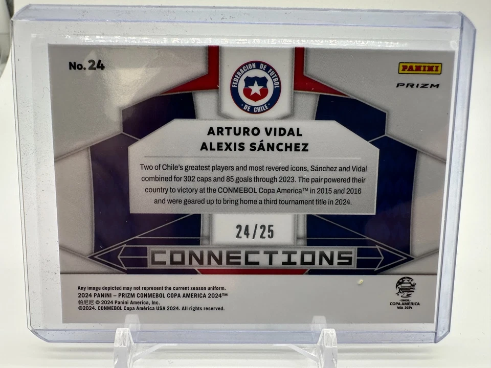 2024 Prizm Copa America Alexis Sanchez ARTURO VIDAL Connections Orange /25 - Image 2 of 2