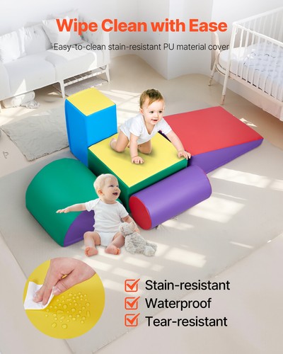 Climb Crawl Activity Play Set 5 Piece Kids Soft Foam Climbing Blocks Non-slip - Picture 6 of 12