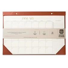 Pen+Gear 12 Month Medium Undated Simulated Leather Desk Pad Calendar