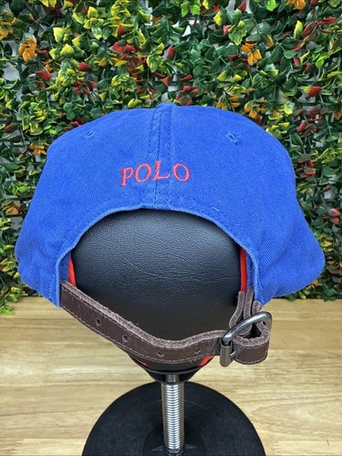 Polo Ralph Lauren klassische Strapback Mütze blau rot bestickt Vintage Vintage Y2K guter Zustand - Bild 3 von 12