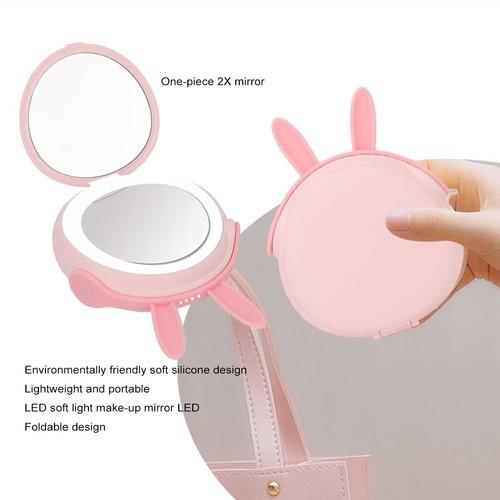 3000mAh Tragbare USB Power Bank Ladegerät Schminkspiegel mit Lichtern Mädchen Geschenk Pink - Bild 2 von 14