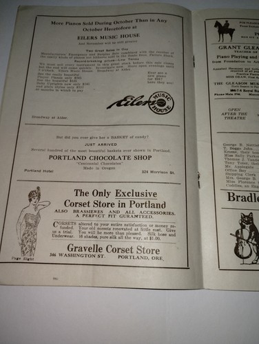 De colección Portland Heilig Programa de Teatro MR FRAZEE Antiguo ADS Salón de Baile de Cristal 1914 - Imagen 6 de 15