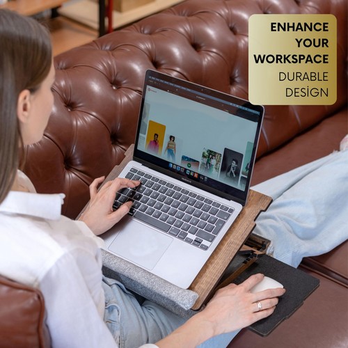 Laptop Tray - Lap Tray with Cushion, Laptop Table for Bed & Sofa, Adjustable ... - Picture 3 of 7