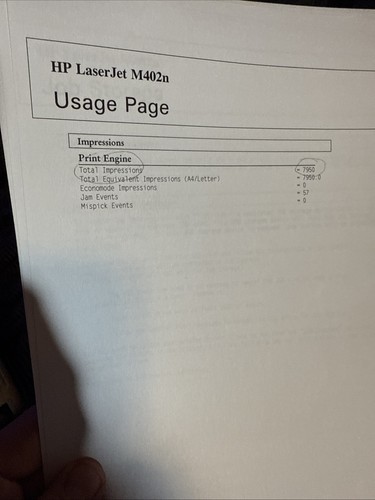 HP LaserJet Pro M402N Monochrome Printer W/Toner LOW USE 7950 Pg Ct - Picture 14 of 18