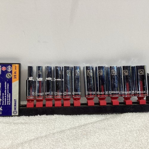 Juego de enchufes profundos Kobalt Standard #0338616 3/8 pulgadas unidad 11 piezas SAE 12 puntos - Imagen 1 de 5