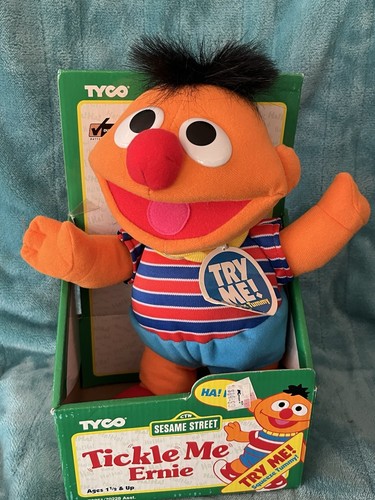 Peluche pupazzo Tyco Tickle Me Ernie vintage 1996 Laugh Shake nuovo - Foto 3 di 5