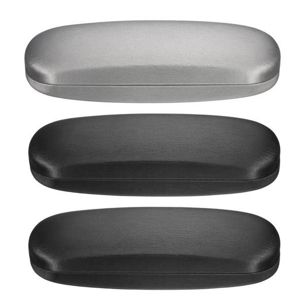 3 StüCk Brillenetuis Pu-Leder Brillenetui Unisex Brillenetui,Schwarz Grau-image