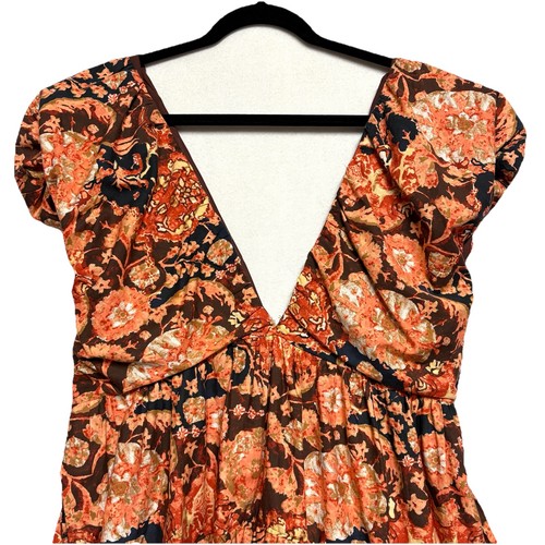 NWT Anthropologie V-Neck Babydoll Dress Size 14 Ruffled Sleeve Midi MSRP $170 - Picture 12 of 16