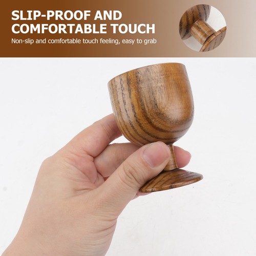 Vintage Drinking Glassware Solid Wood Water Cup Hand-made Whiskey Winebowl - Picture 6 of 12