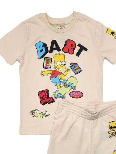 The Simpson Tan Short Sweat Set Bart Simpson Set Outfit Size 8 - Picture 2 of 2