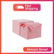 AIDEA Microfiber Cleaning Cloth Pink 20PK, Microfiber Towels for Cars, Premium C