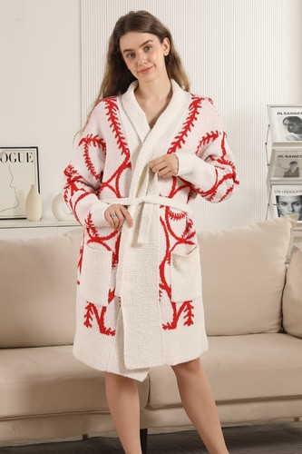 ComfyLuxe Baseball Pattern Robe - Picture 3 of 8