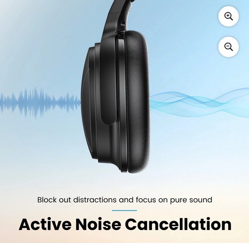 Wireless Bluetooth Headphones with Noise Canceling Over-Ear Stereo Headphones US - Picture 2 of 5