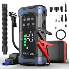 Featou 9000A Battery Jump Starter Air Compressor 150PSI Battery Charger 12V Bank