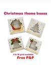 Empty Pick And Mix Sweet Box Gold Foil Christmas Theme Boxes 15*15*3.5cm