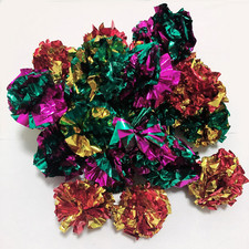 Cat Crinkle Toys Balls 100 Pack - Large Mylar Crinkly Cat Toys Foil Balls for In