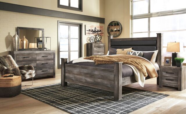 Ashley Furniture Wynnlow Queen Upholstered Poster 6 Piece Bedroom Frequently Bought Together Ashley Furniture Wynnlow Queen Upholstered Poster 6 Piece Bedroom Set