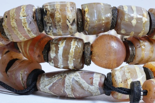 Himalayan Nepal Agate Amulet Necklace 58 Etching dZi Beads 1G Over 3500 Years - Picture 17 of 23