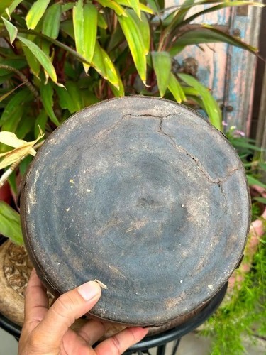 1850's Wooden Hand Carved Beautiful Grain Pot Mortar Antique Planter Pot 6 x 6 - Picture 19 of 19