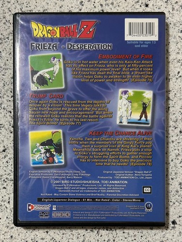 Dragon Ball Z Frieza Desperation DVD Funimation Release Uncut English & Japanese - Picture 2 of 4