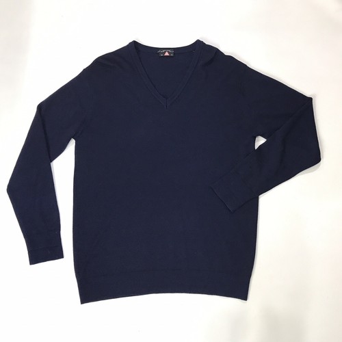 JIL ?? Men’s Wool V Neck Sweater Sz Medium Navy Made In France Pls Read - Picture 5 of 11