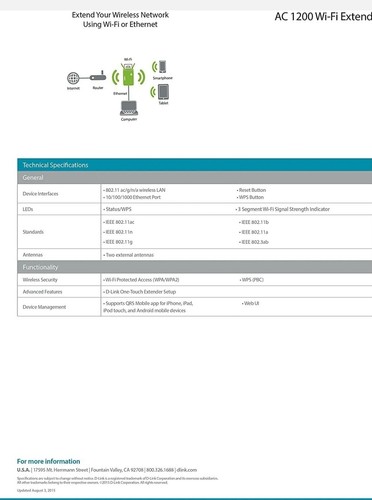 AC1200 Wireless Range Extender DAP-1620 D-LINK. - Bild 3 von 6