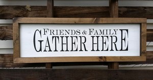 Rustic Wood Sign Gather Sign Wooden Large Kitchen Home Decor