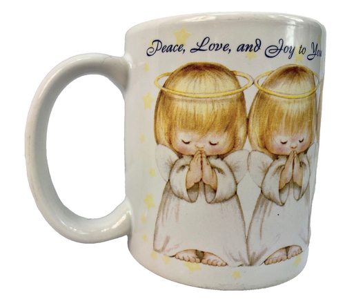 Taza de té de café vintage HALLMARK Angels Peace, Love, and Joy to You 2 3/4" x 3" - Imagen 4 de 7