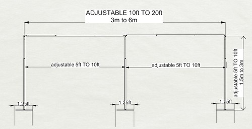 QUICK ADJUSTABLE BACKDROP KIT 10 FT H x 20 FT W PIPE WITH WHITE DRAPE - Picture 13 of 21