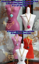 Handmade Choice Between 5 Bicone Gold Chain Necklaces for 9" or 12" Size Dolls