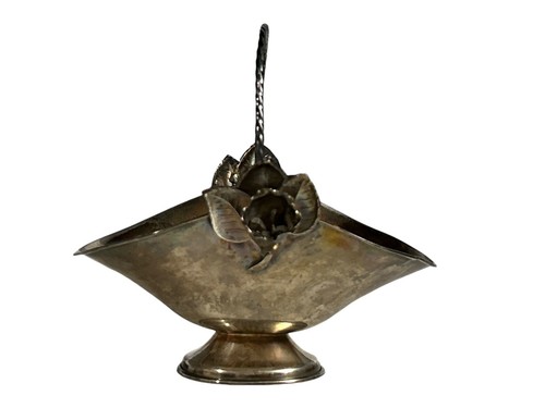 Vintage Sterling 3D Floral Basket Made In Peru 105g - Picture 5 of 12