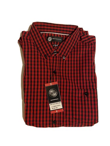 Weatherproof Men's Red Plaid Shirt Short Sleeve XL New button up - Picture 1 of 9