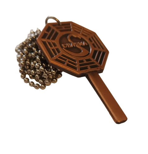 LOST Dharma Initiative Swan Hatch Failsafe Metallic Double Sided Pendant Key NEW - Picture 3 of 4