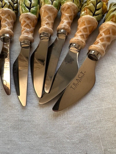 Juego de 12 cuchillos Tracy Porter con mangos de cerámica floral de alouette de queso Canape - Imagen 4 de 10
