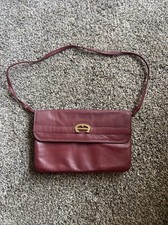 Vtg Etienne Aigner Classic Dark Burgundy Leather Shoulder Purse Handmade Bag