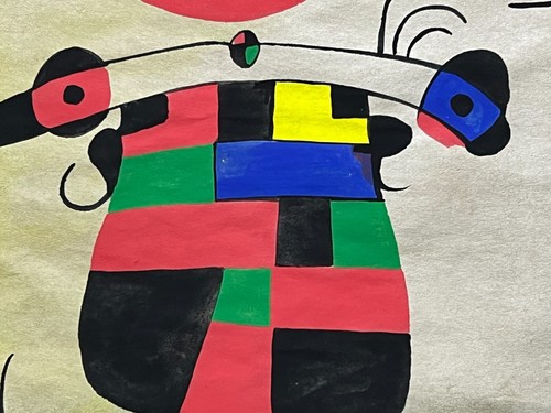 Joan Miró - peinture, médias mixtes sur papier, œuvres d'art vintage, signées et estampillées, art - Photo 2 sur 6