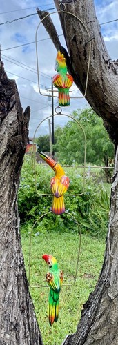 3 Talavera Bird Handmade Painted Ceramic Parrot Mexican Pottery Hanging Patio #5 - Bild 2 von 9
