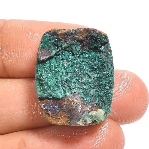 Natural Azurite Malachite Gemstone 35.50 Cts Loose Radiant Druzy From 23X19X7 mm - Picture 1 of 6