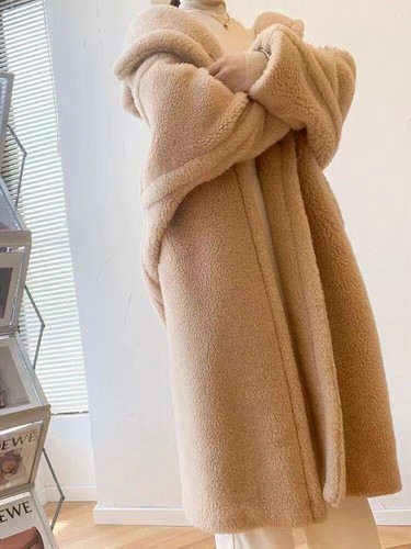 Classic Women Girls Real Fur Silk Coat Warm One Button Jackets Female Overcoat - Picture 3 of 37